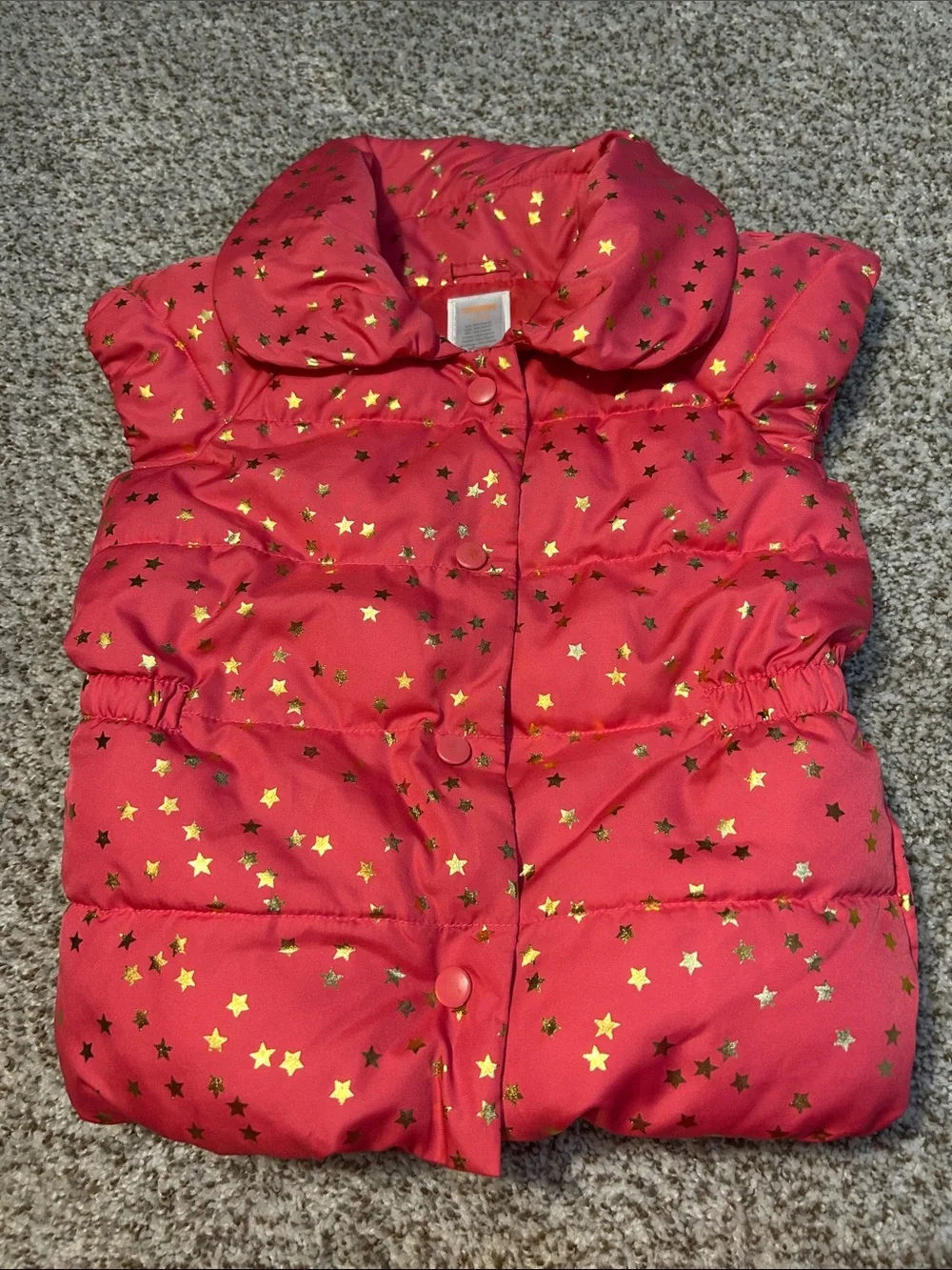 Gymboree Hot Pink Puffer Vest with Gold Star NEVER WORN